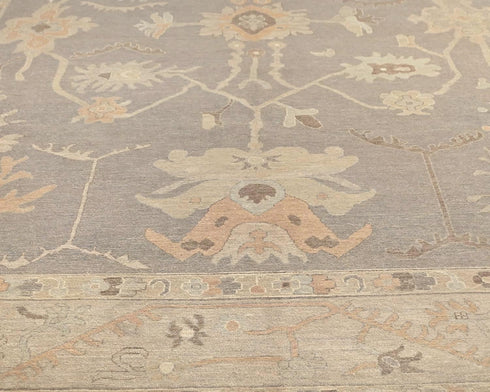 9x12 Zeigler Muted Brown Afghan Hand Knotted Wool Area Rug